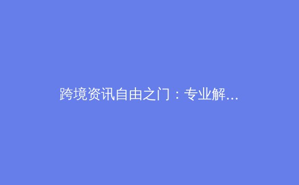 跨境资讯自由之门：专业解读VPN技术演进与全球网络隐私新格局