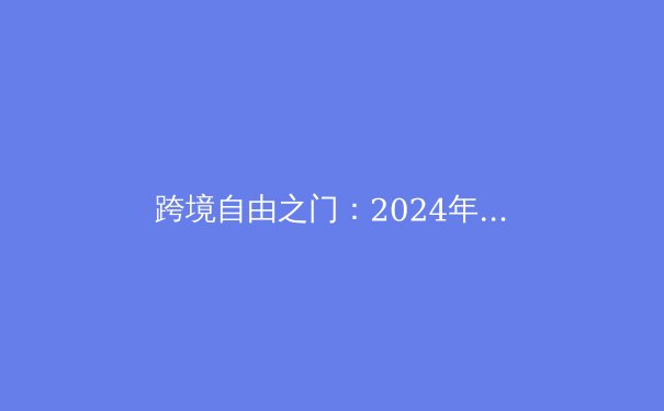 跨境自由之门：2024年VPN技术演进与网络安全新格局