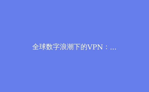 全球数字浪潮下的VPN：从隐私盾牌到信息自由的战略工具 - 2